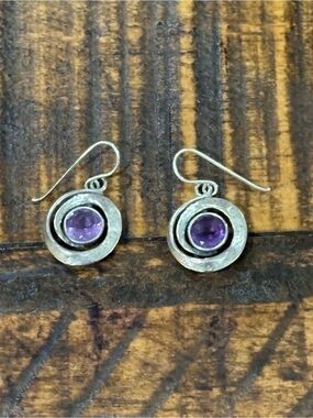 PAZ Israel Sterling Amethyst Drop Earrings